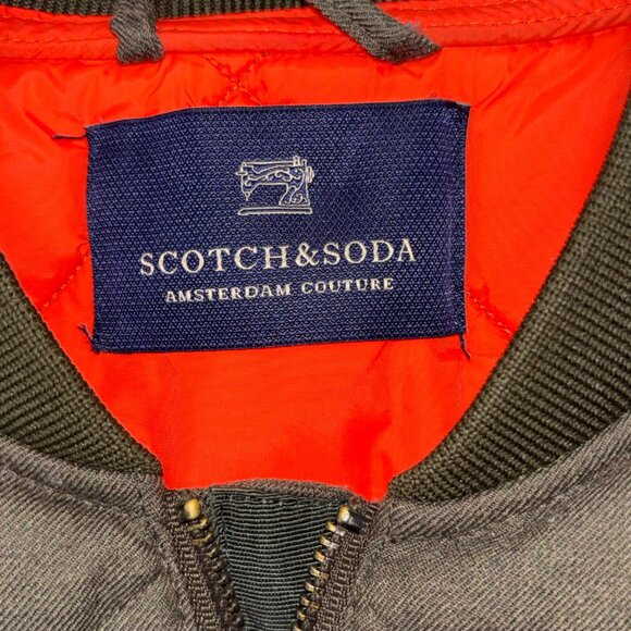 Scotch & Soda Men's Quilted Utility Vest Men’s Green Bomber Hunting Orange XL - Picture 4 of 14